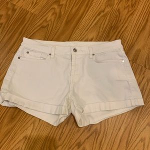 7 For All Mankind white denim shorts